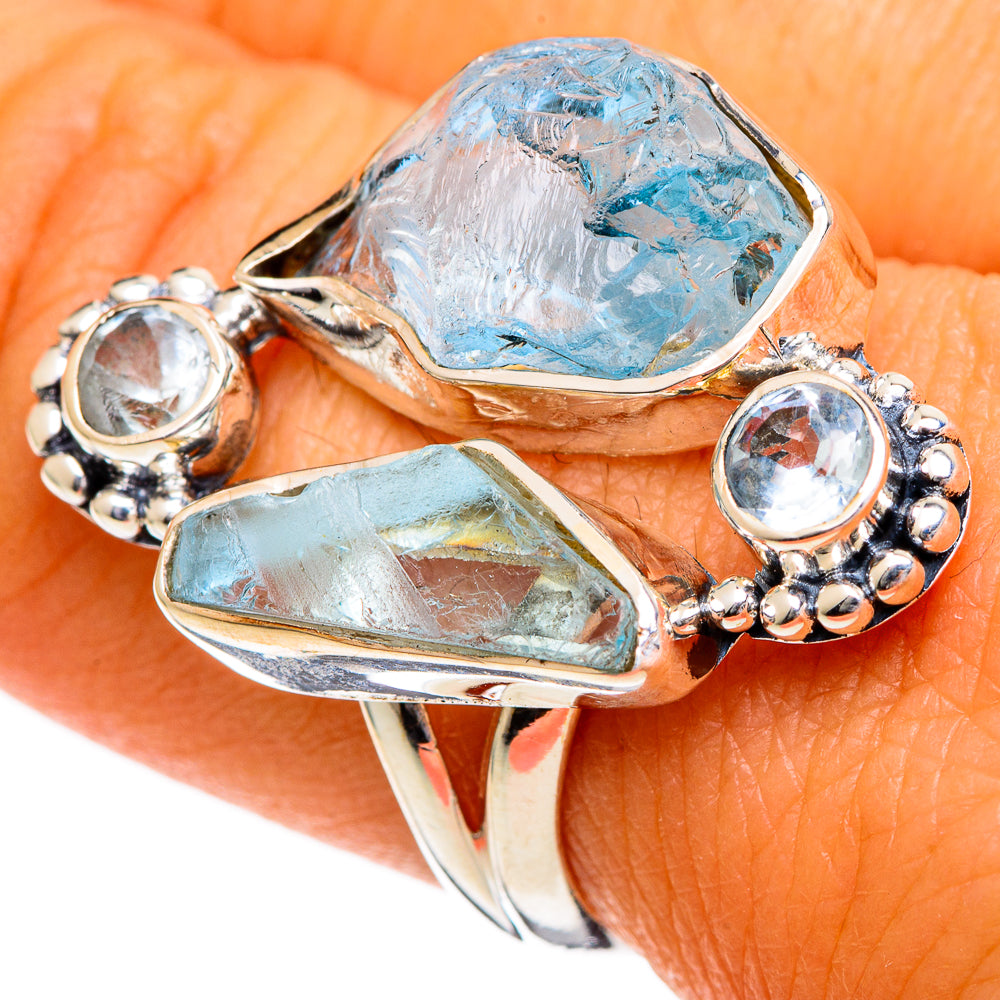 Aquamarine Rings handcrafted by Anasilvercos - RING106008