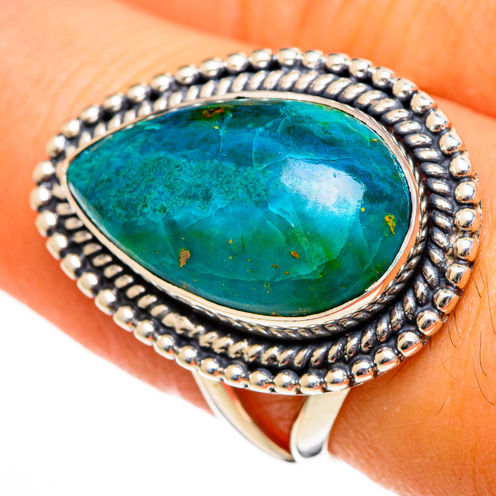 Chrysocolla Rings handcrafted by Anasilvercos - RING106012