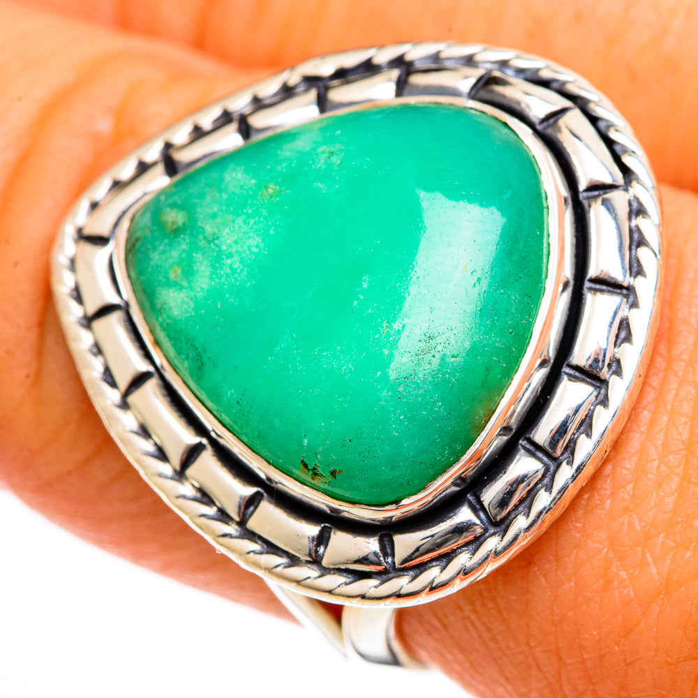 Chrysoprase Rings handcrafted by Anasilvercos - RING106017