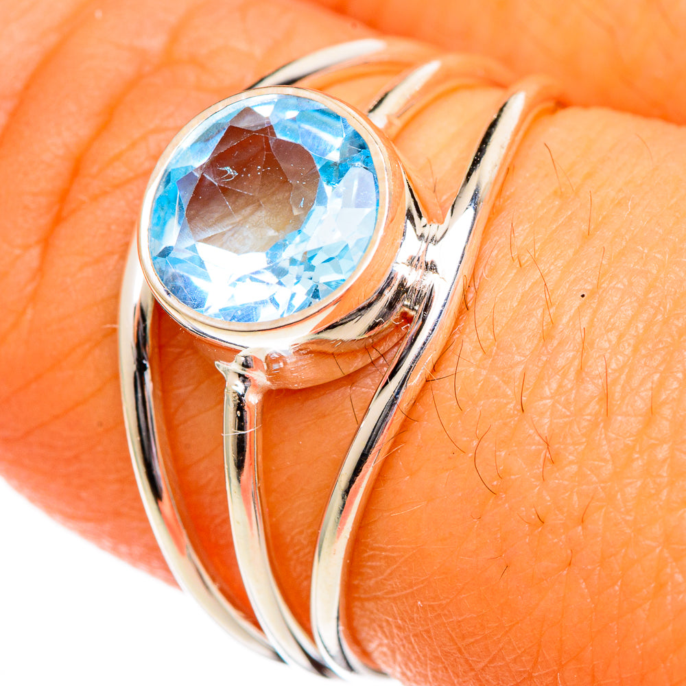 Blue Topaz Rings handcrafted by Anasilvercos - RING106050