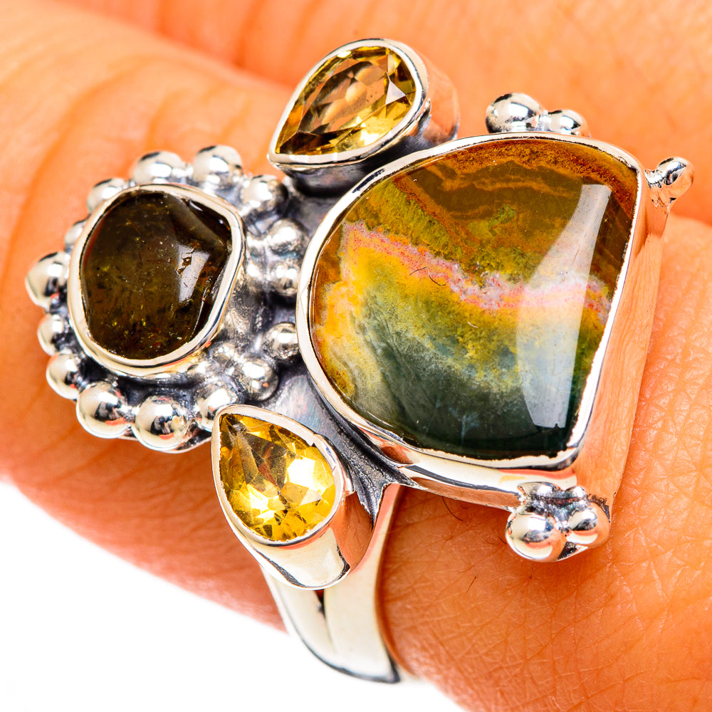 Ocean Jasper Rings handcrafted by Anasilvercos - RING106054