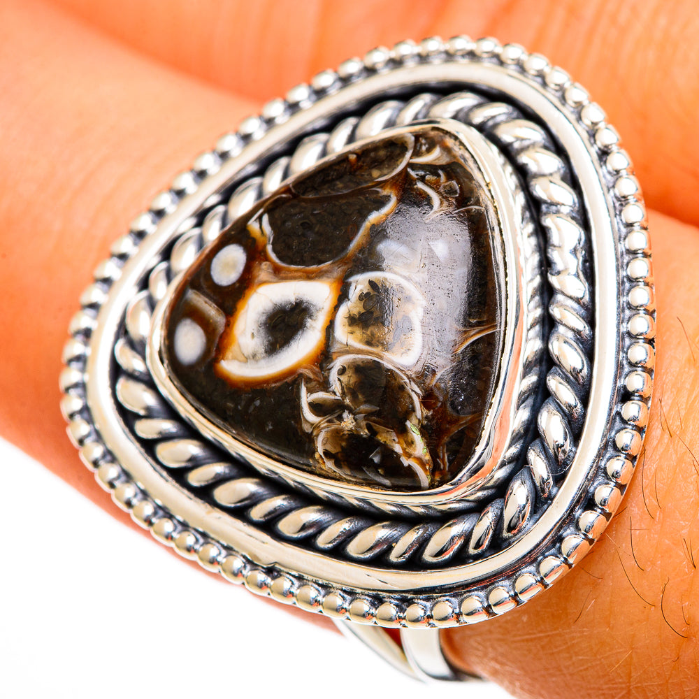 Turritella Agate Rings handcrafted by Anasilvercos - RING106059