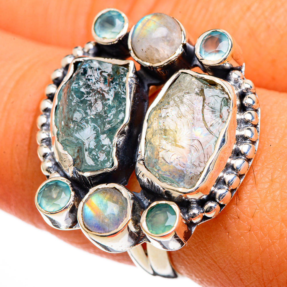 Aquamarine Rings handcrafted by Anasilvercos - RING106079
