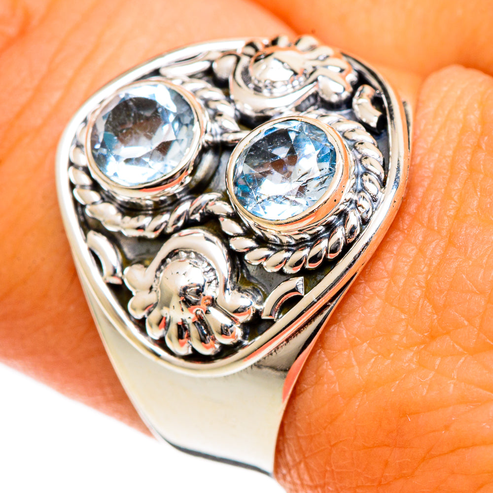 Blue Topaz Rings handcrafted by Anasilvercos - RING106080