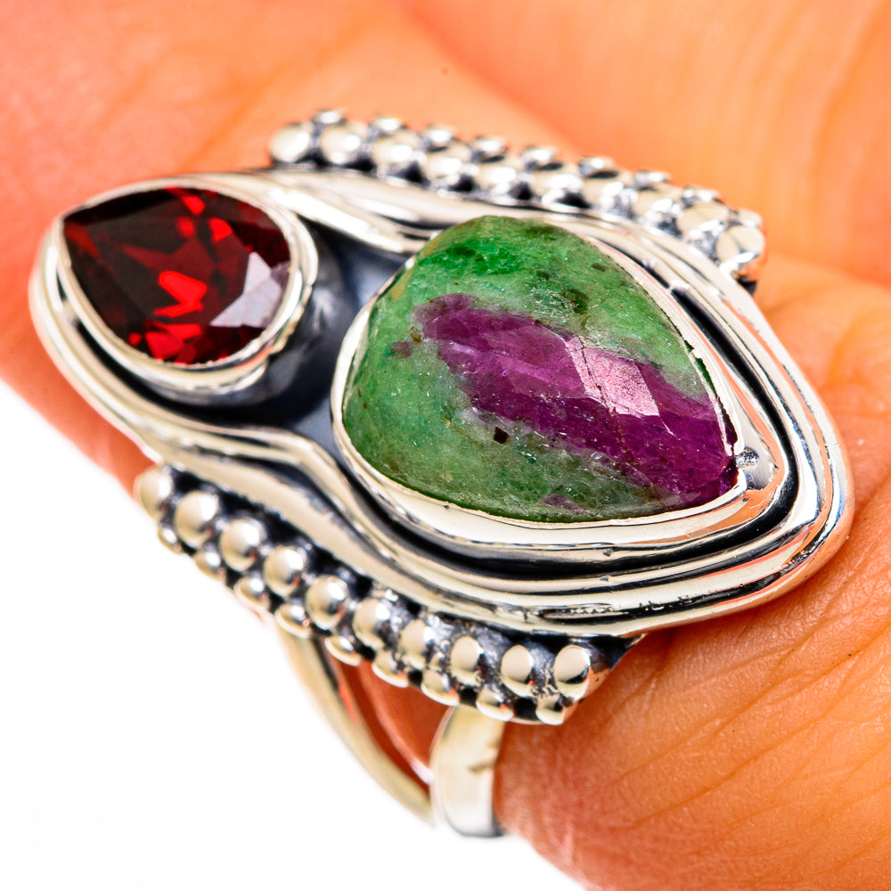 Ruby Zoisite Rings handcrafted by Anasilvercos - RING106088