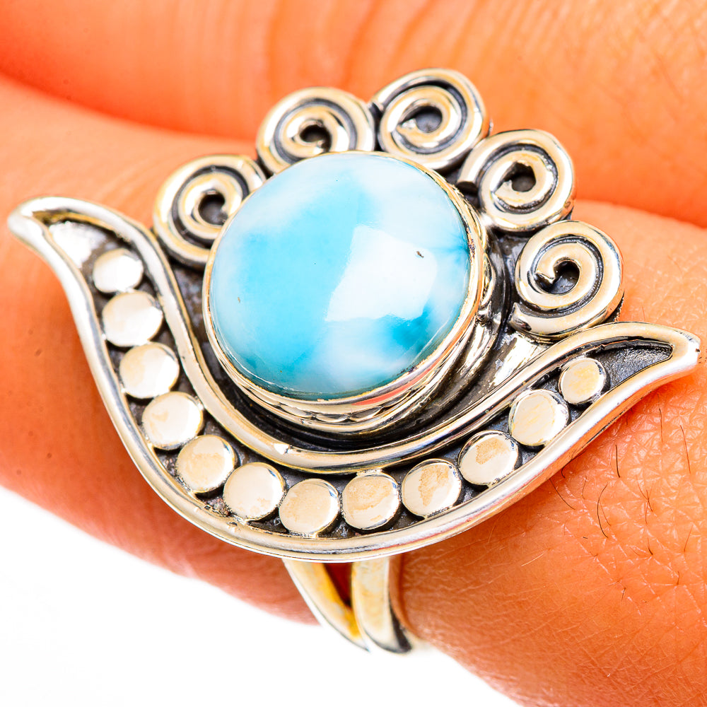 Larimar Rings handcrafted by Anasilvercos - RING106117