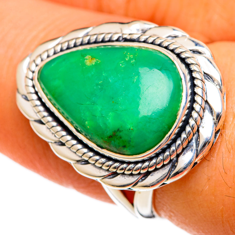 Chrysoprase Rings handcrafted by Anasilvercos - RING106120
