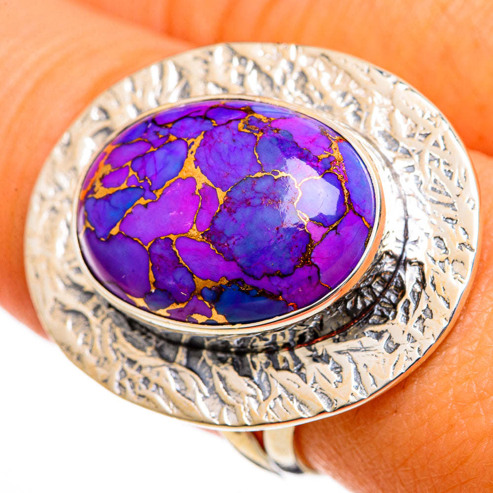Purple Copper Composite Turquoise Rings handcrafted by Anasilvercos - RING106138