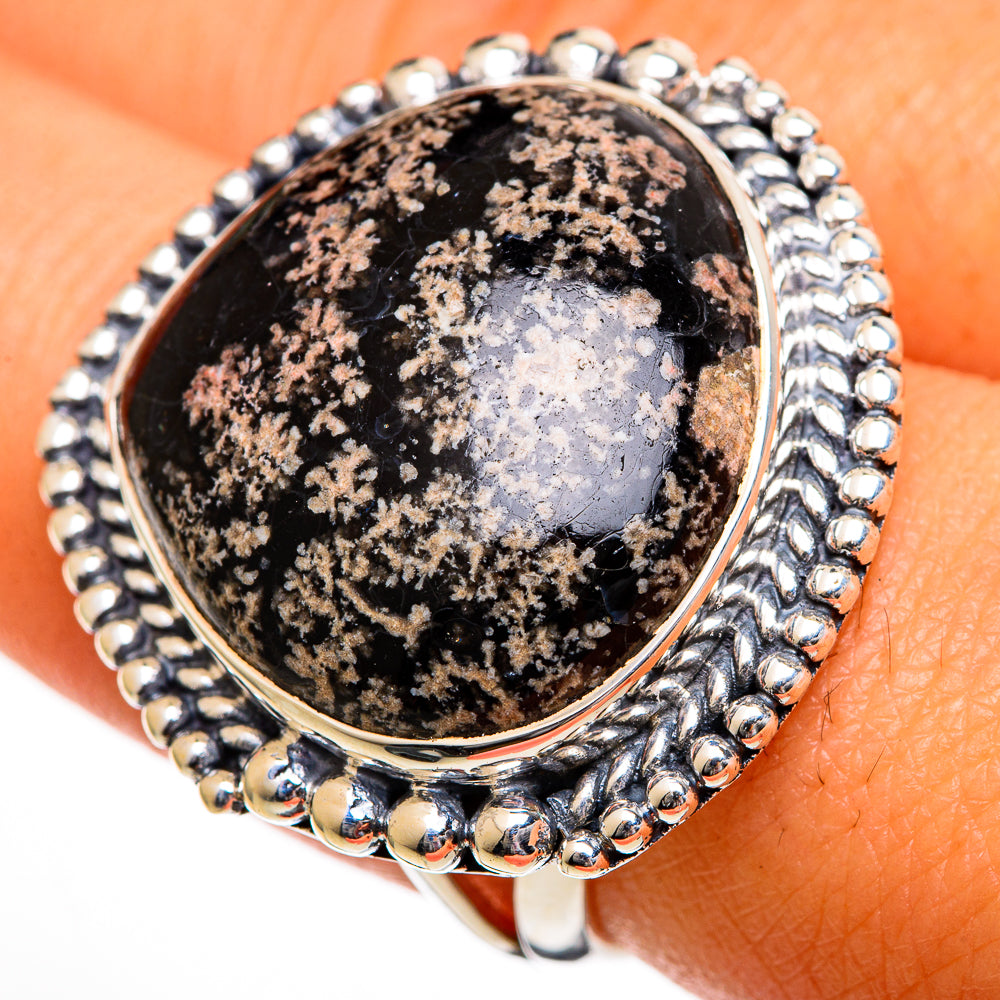 Fireworks Obsidian Rings handcrafted by Anasilvercos - RING106143