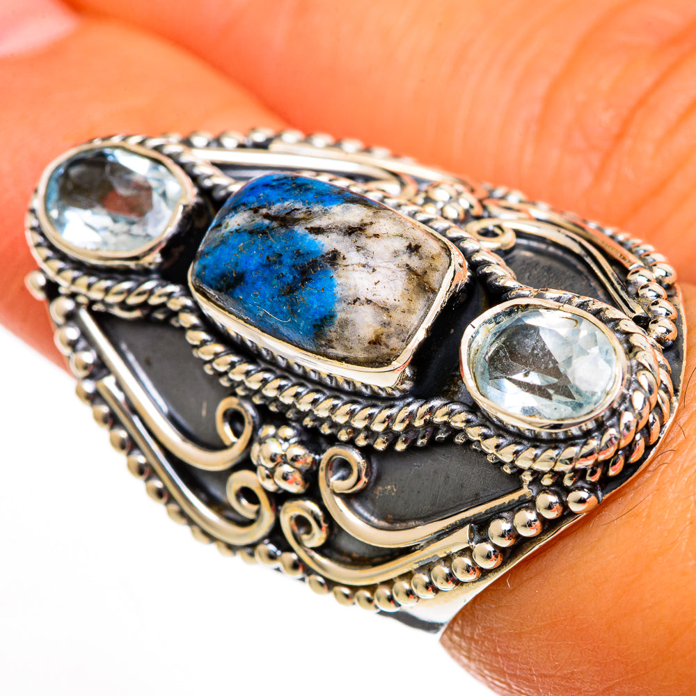 K2 Blue Azurite Rings handcrafted by Anasilvercos - RING106153