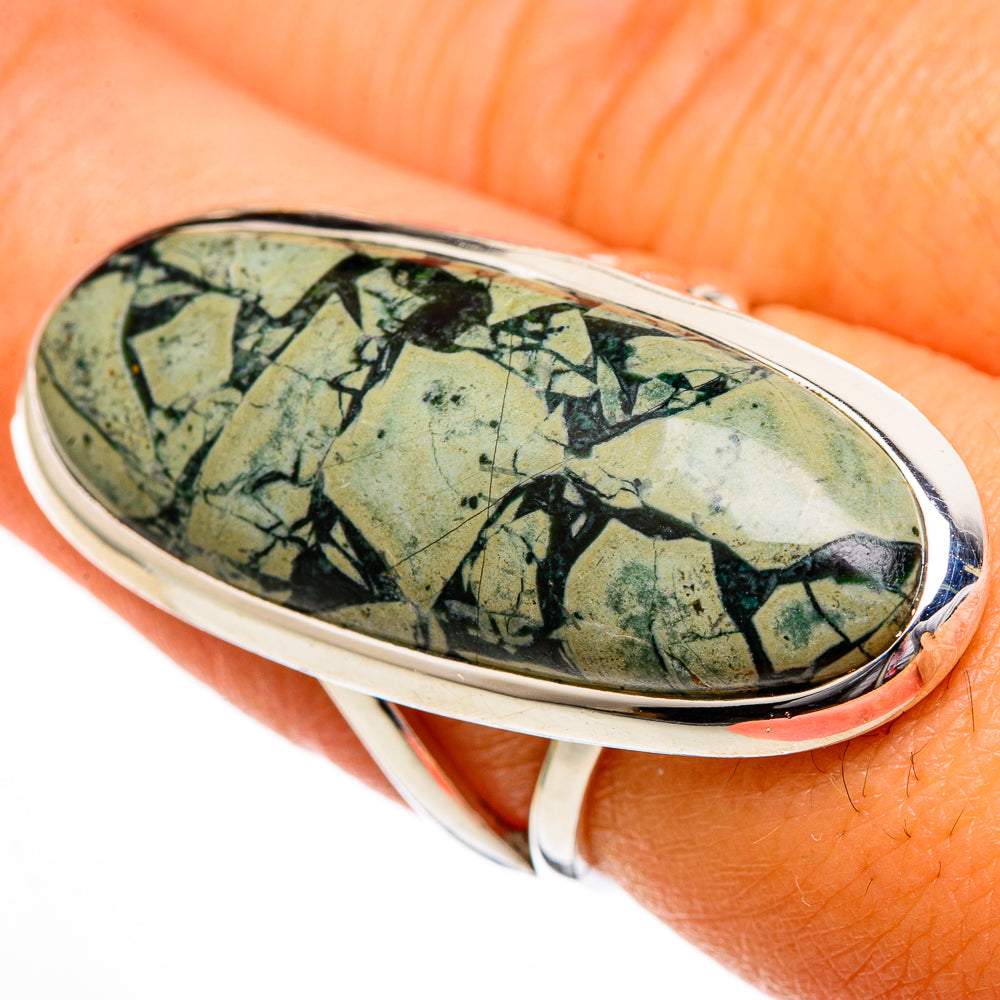 Brecciated Green Jasper Rings handcrafted by Anasilvercos - RING106158