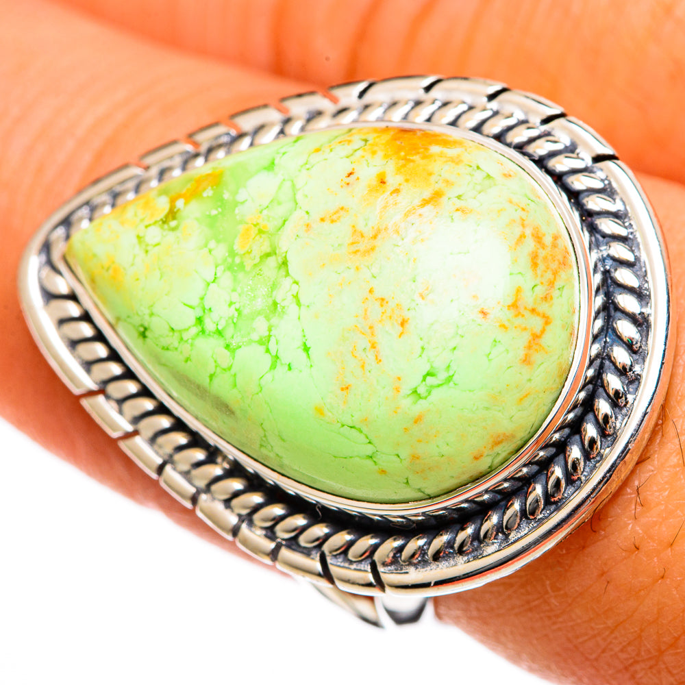 Lemon Chrysoprase Rings handcrafted by Anasilvercos - RING106160