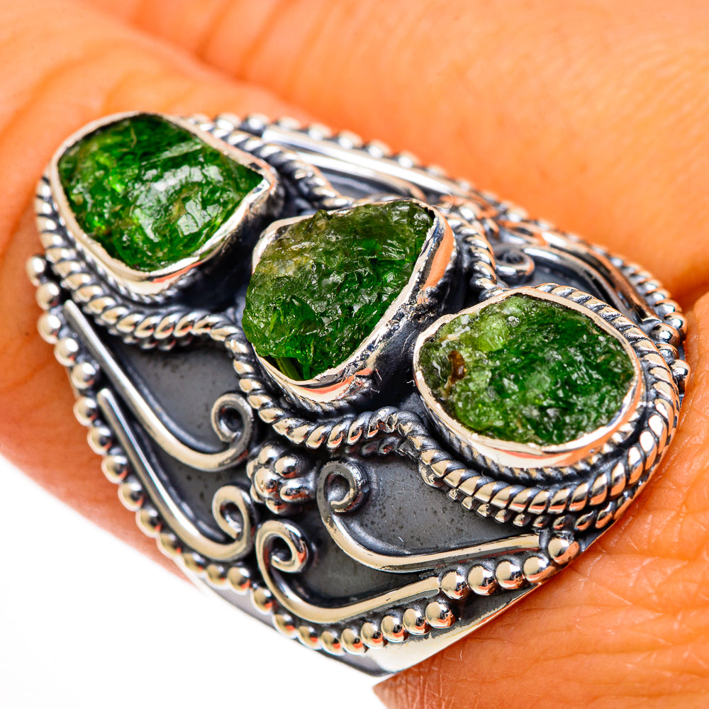 Chrome Diopside Rings handcrafted by Anasilvercos - RING106170
