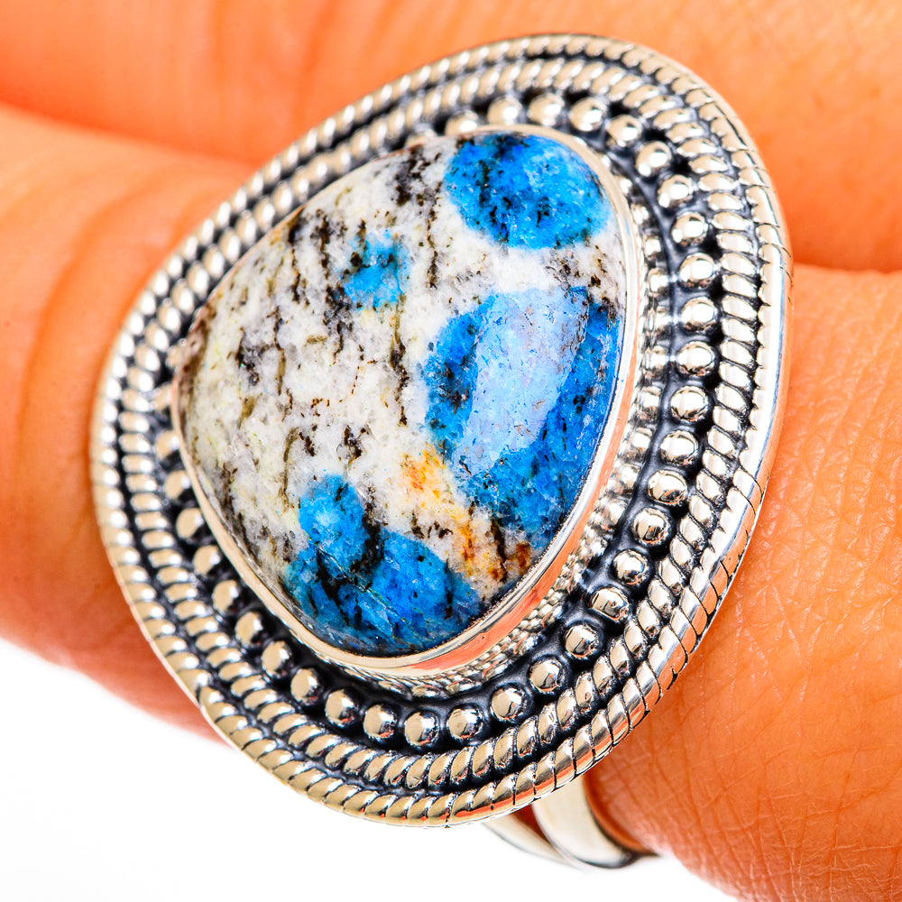 K2 Blue Azurite Rings handcrafted by Anasilvercos - RING106198