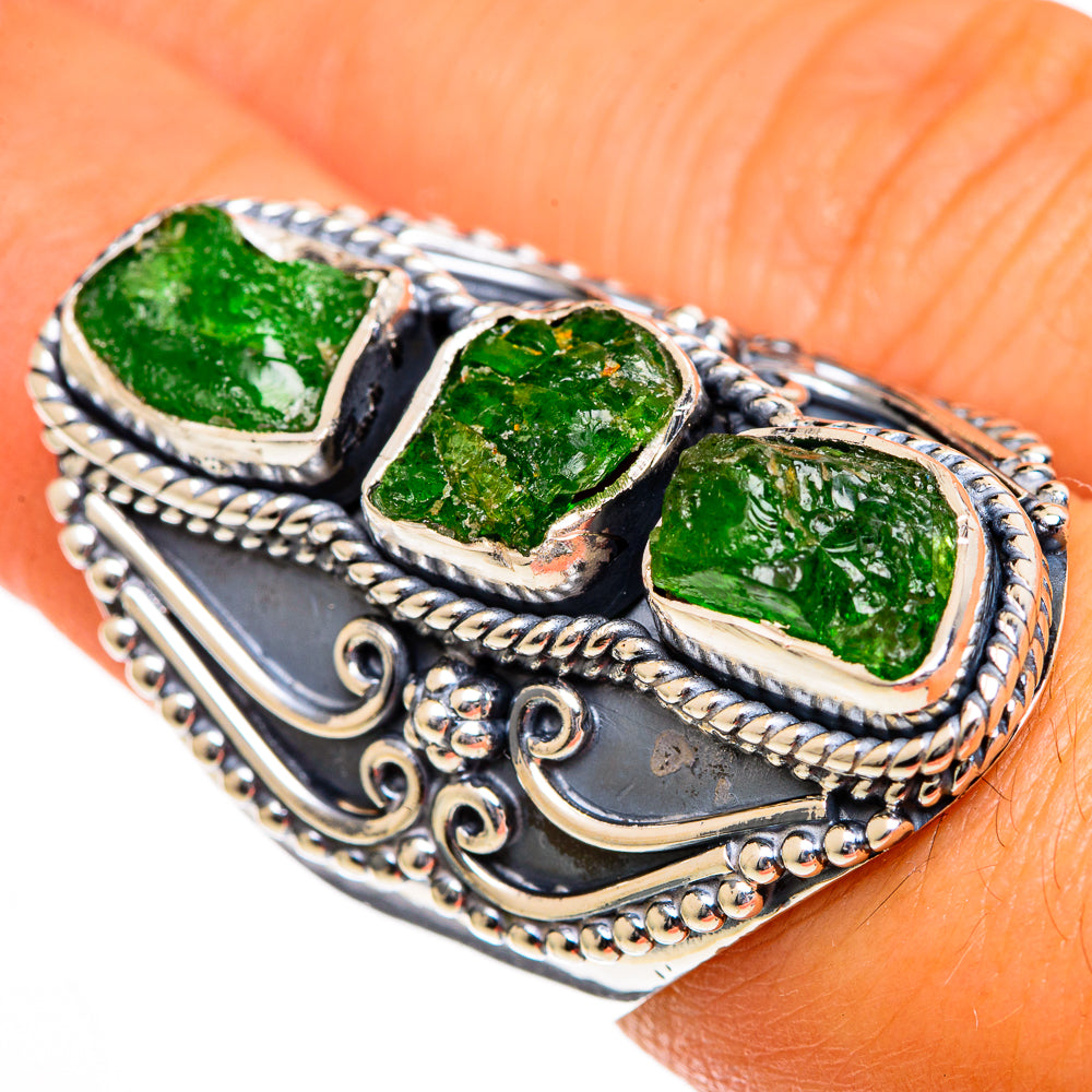 Chrome Diopside Rings handcrafted by Anasilvercos - RING106203