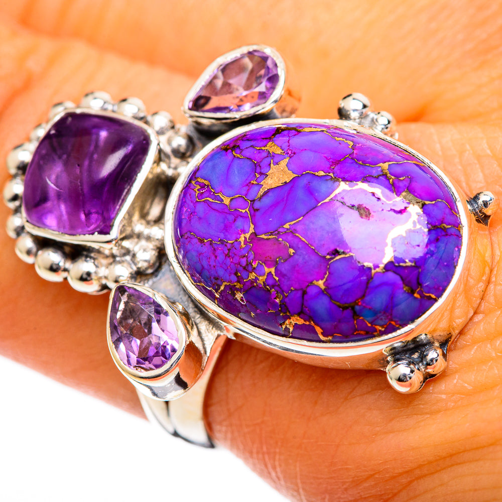 Purple Copper Composite Turquoise Rings handcrafted by Anasilvercos - RING106218