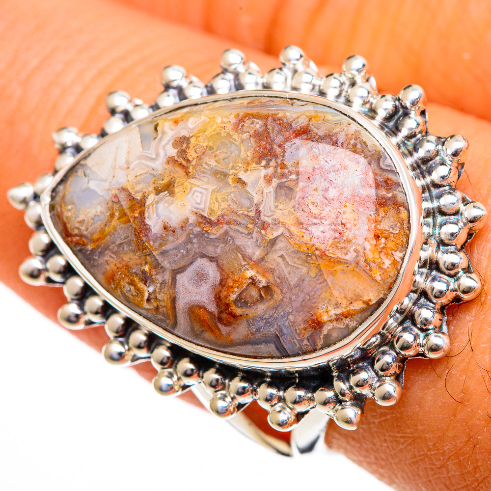 Crazy Lace Agate Rings handcrafted by Anasilvercos - RING106243