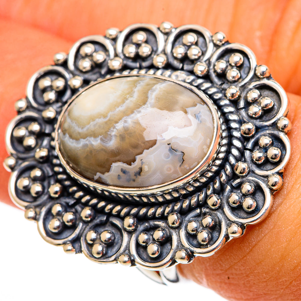 Laguna Lace Agate Rings handcrafted by Anasilvercos - RING106262