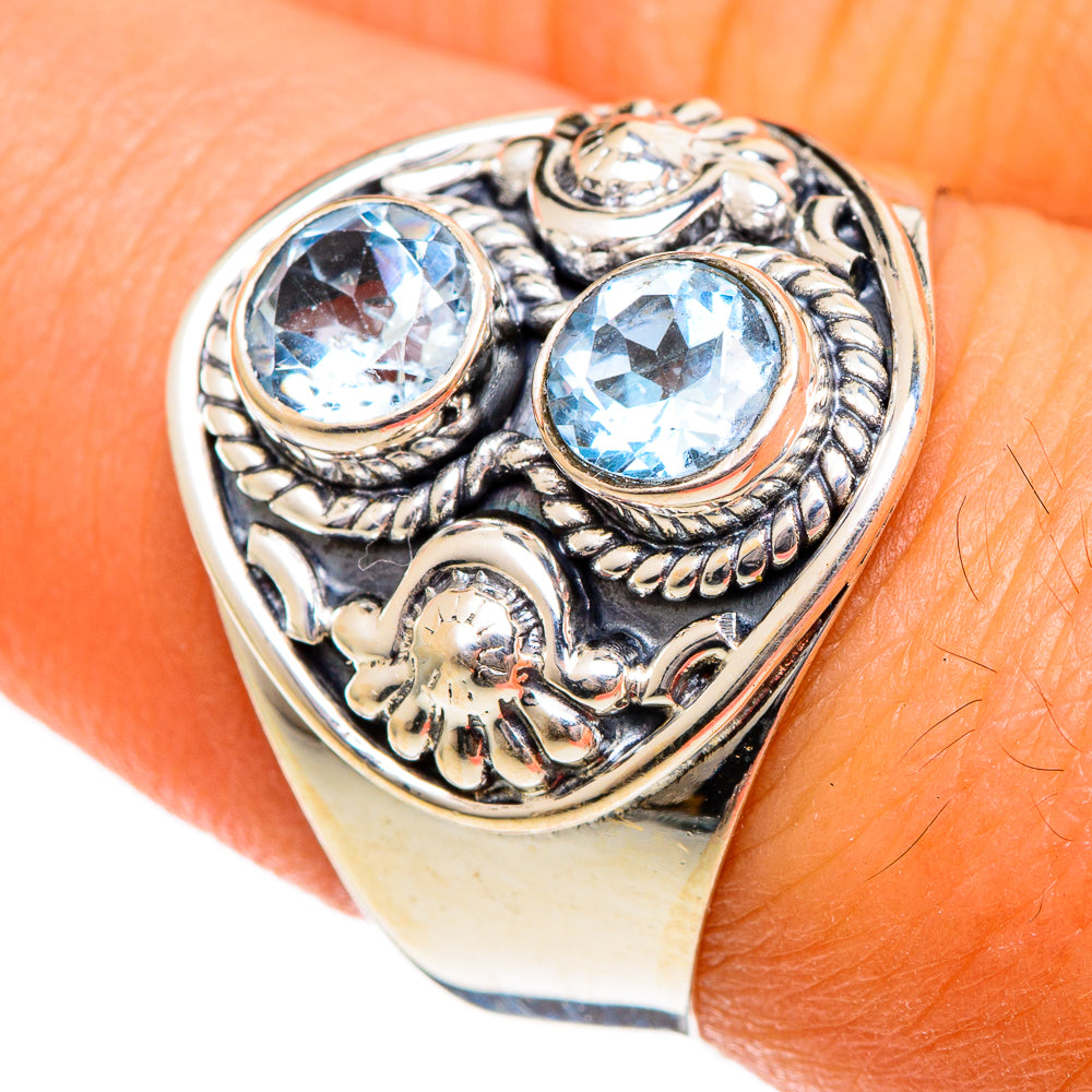 Blue Topaz Rings handcrafted by Anasilvercos - RING106276