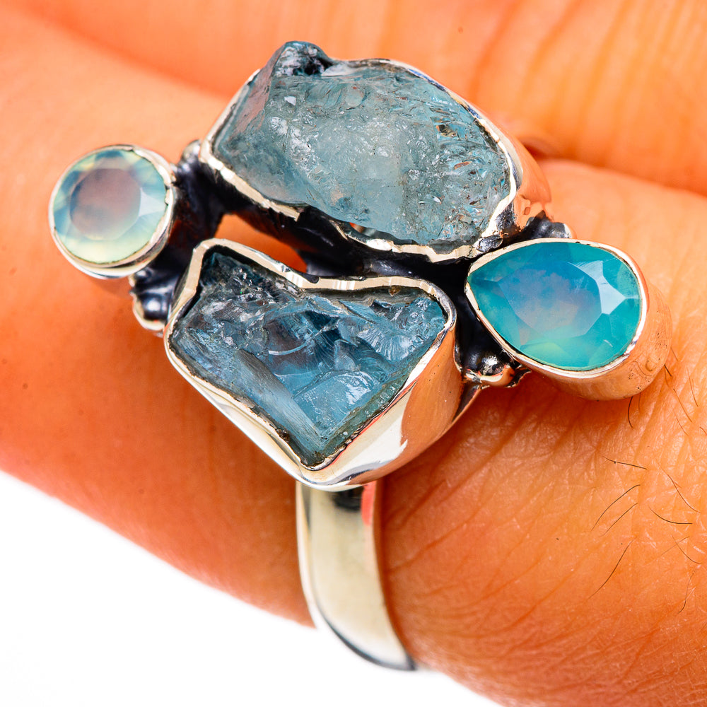 Aquamarine Rings handcrafted by Anasilvercos - RING106277