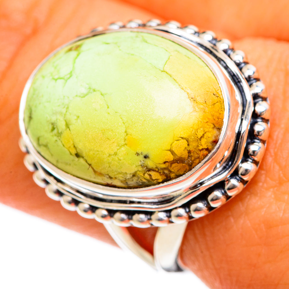 Lemon Chrysoprase Rings handcrafted by Anasilvercos - RING106282