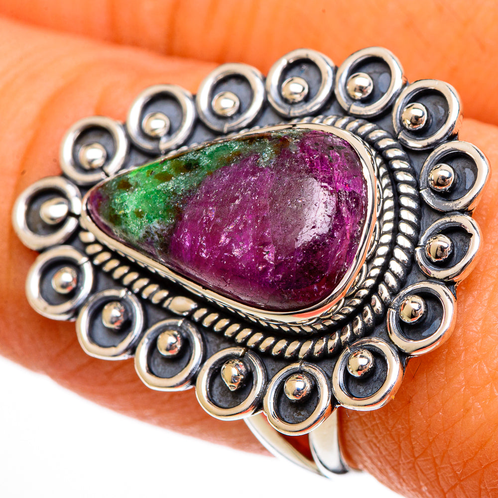 Ruby Zoisite Rings handcrafted by Anasilvercos - RING106306