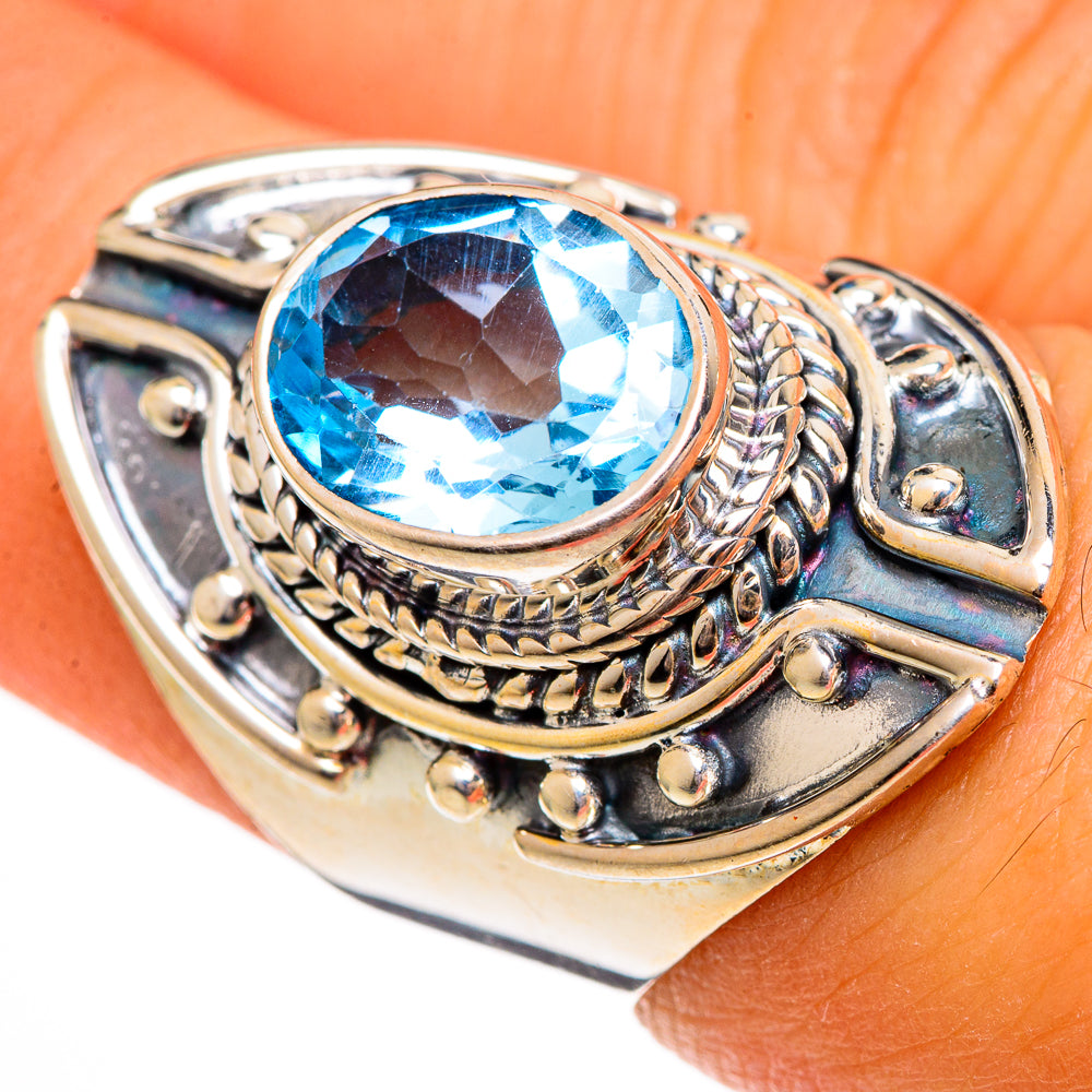 Blue Topaz Rings handcrafted by Anasilvercos - RING106346