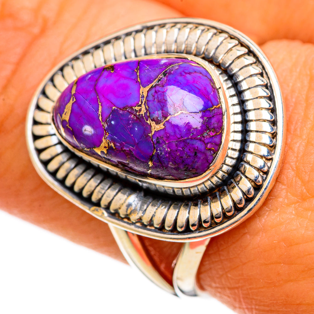 Purple Copper Composite Turquoise Rings handcrafted by Anasilvercos - RING106368