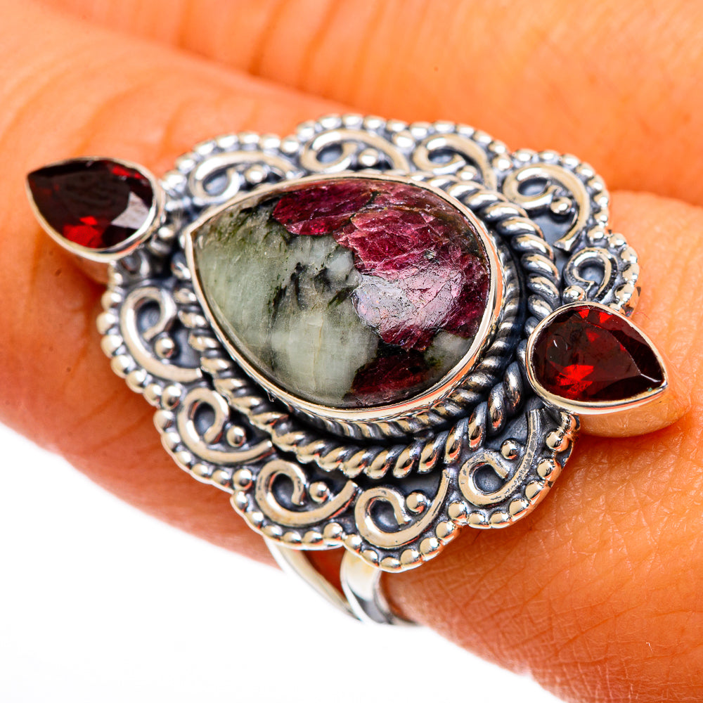 Russian Eudialyte Rings handcrafted by Anasilvercos - RING106378