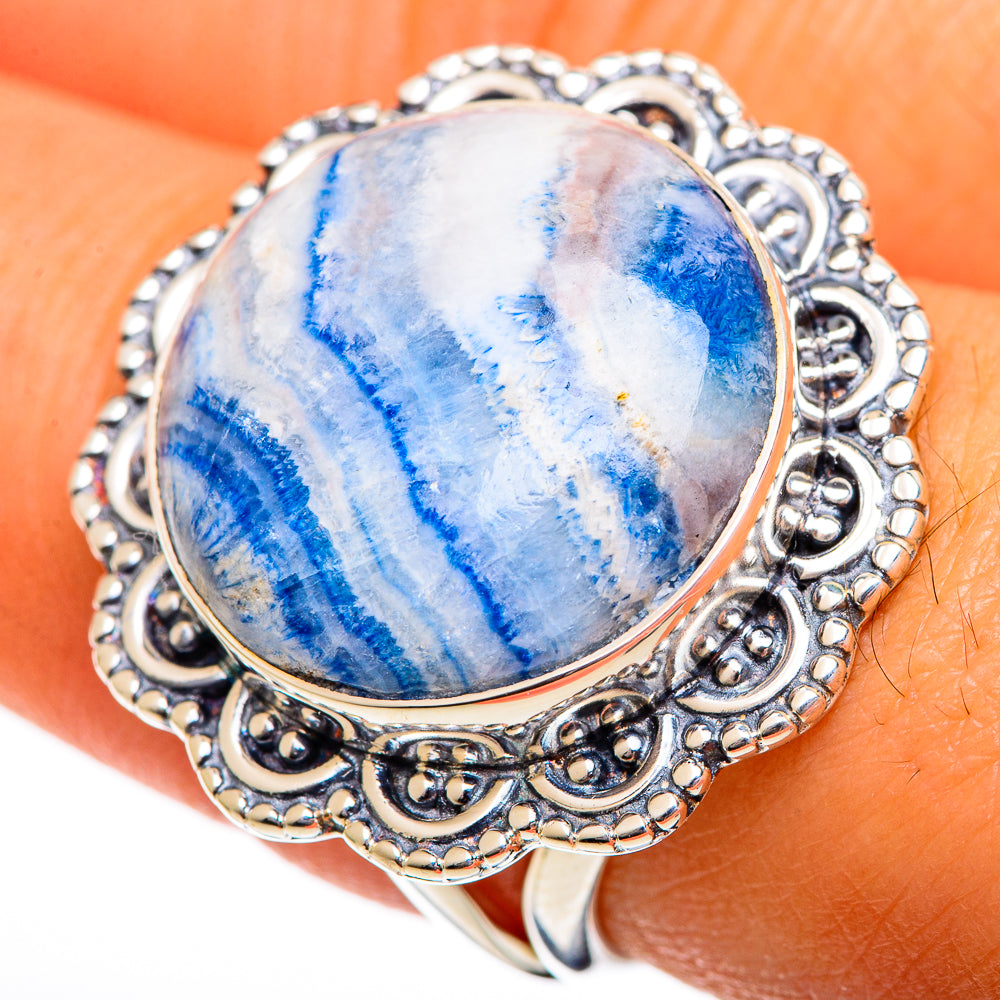 Blue Scheelite Rings handcrafted by Anasilvercos - RING106390