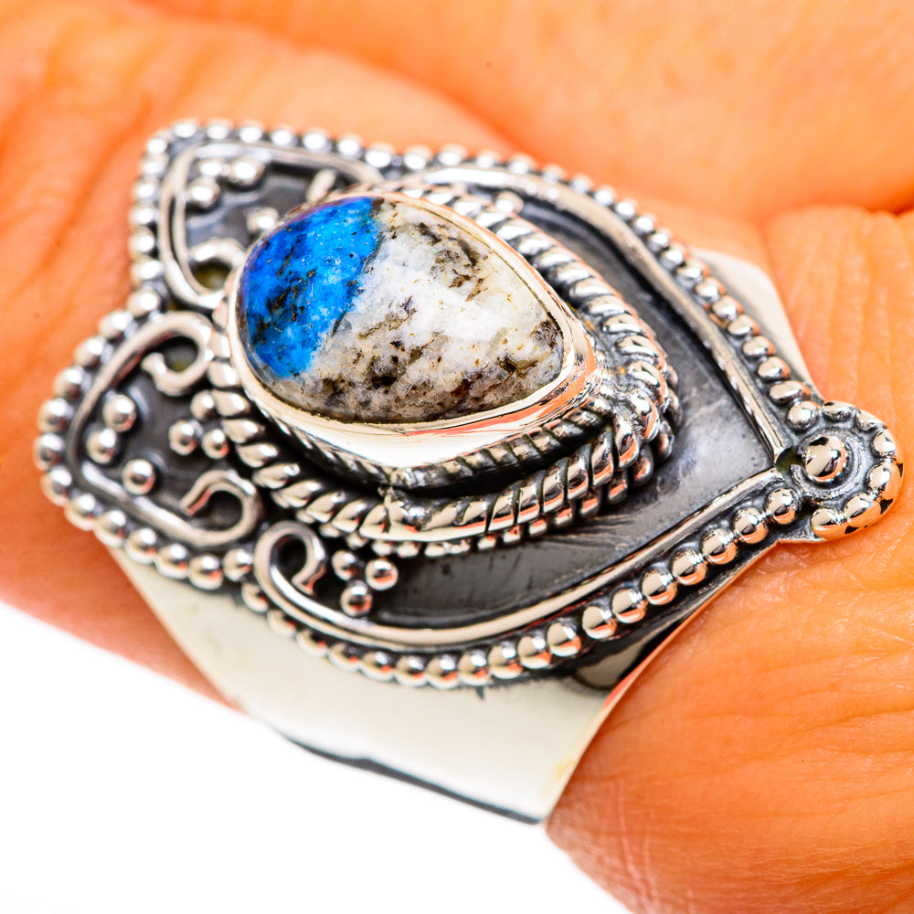 K2 Blue Azurite Rings handcrafted by Anasilvercos - RING106392