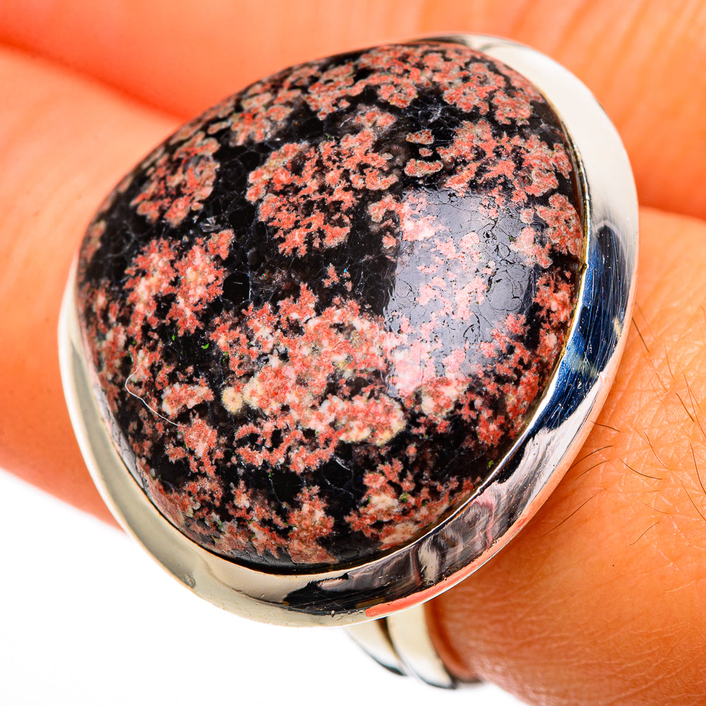 Fireworks Obsidian Rings handcrafted by Anasilvercos - RING106450