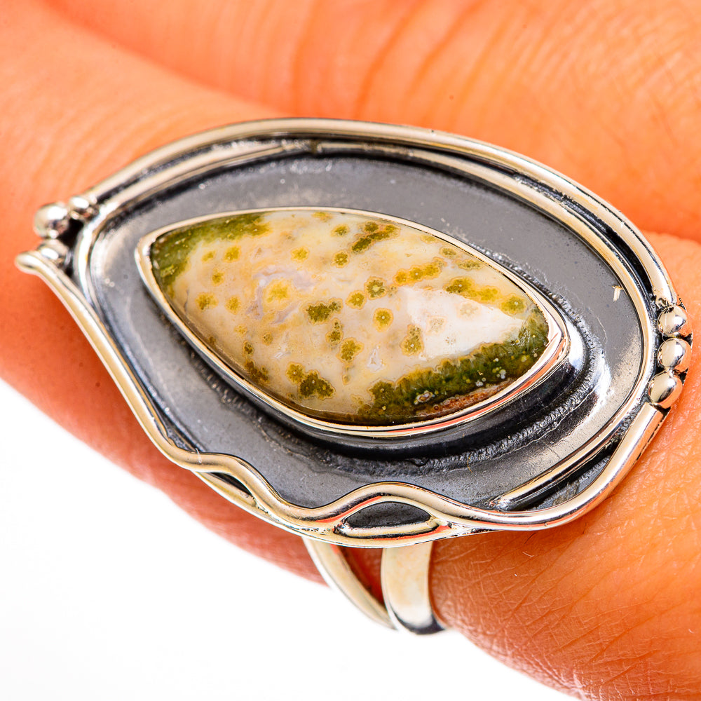 Ocean Jasper Rings handcrafted by Anasilvercos - RING106481