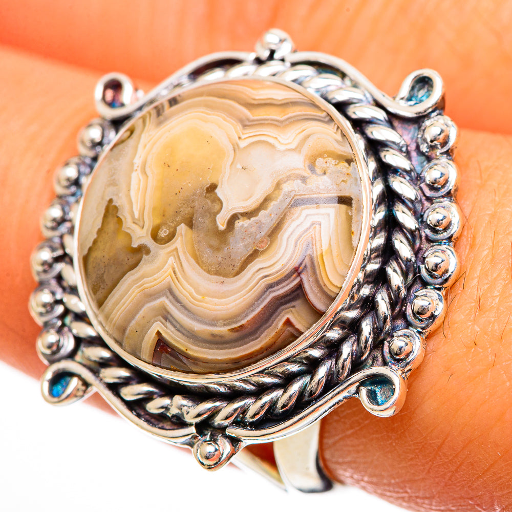 Laguna Lace Agate Rings handcrafted by Anasilvercos - RING106488