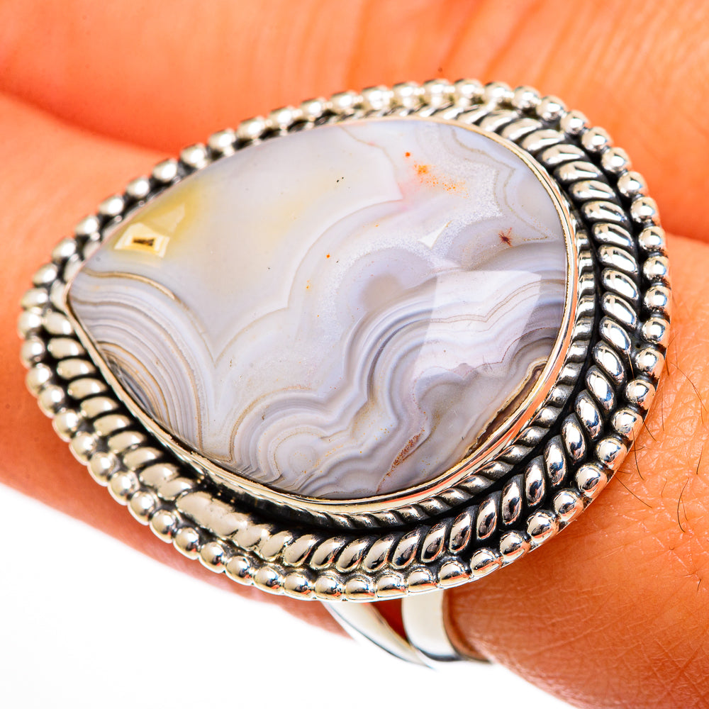 Laguna Lace Agate Rings handcrafted by Anasilvercos - RING106500