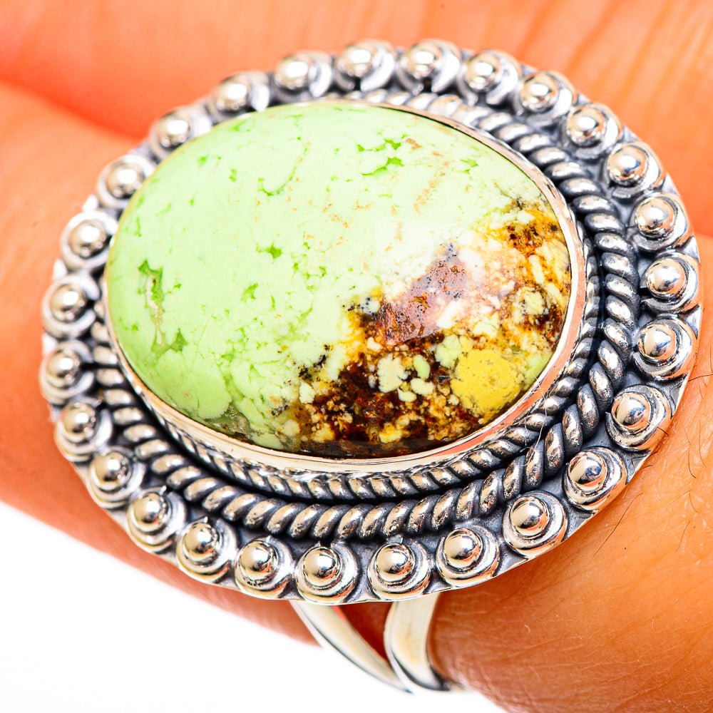 Lemon Chrysoprase Rings handcrafted by Anasilvercos - RING106518