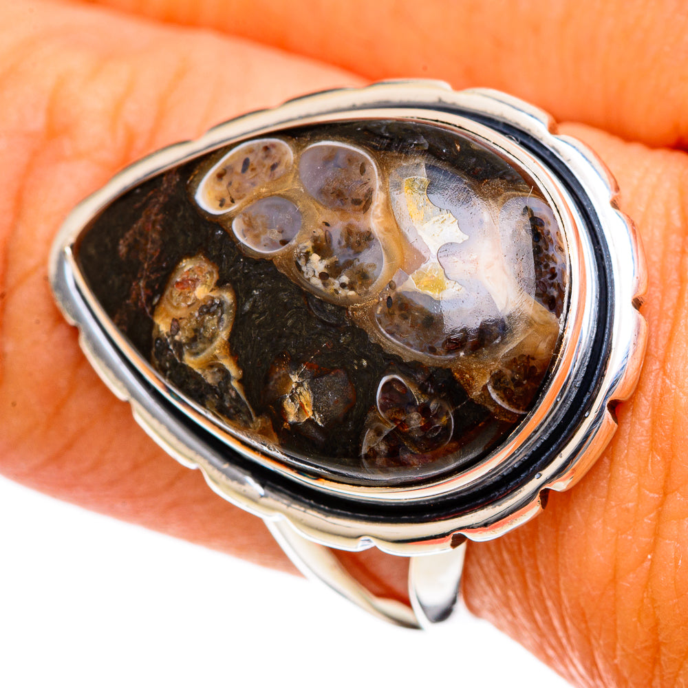 Turritella Agate Rings handcrafted by Anasilvercos - RING106546