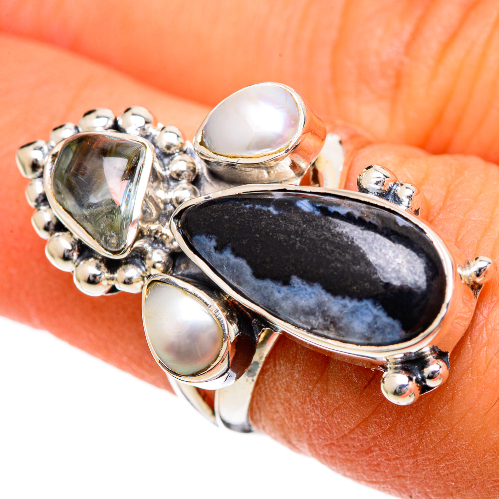 Snowflake Obsidian Rings handcrafted by Anasilvercos - RING106559