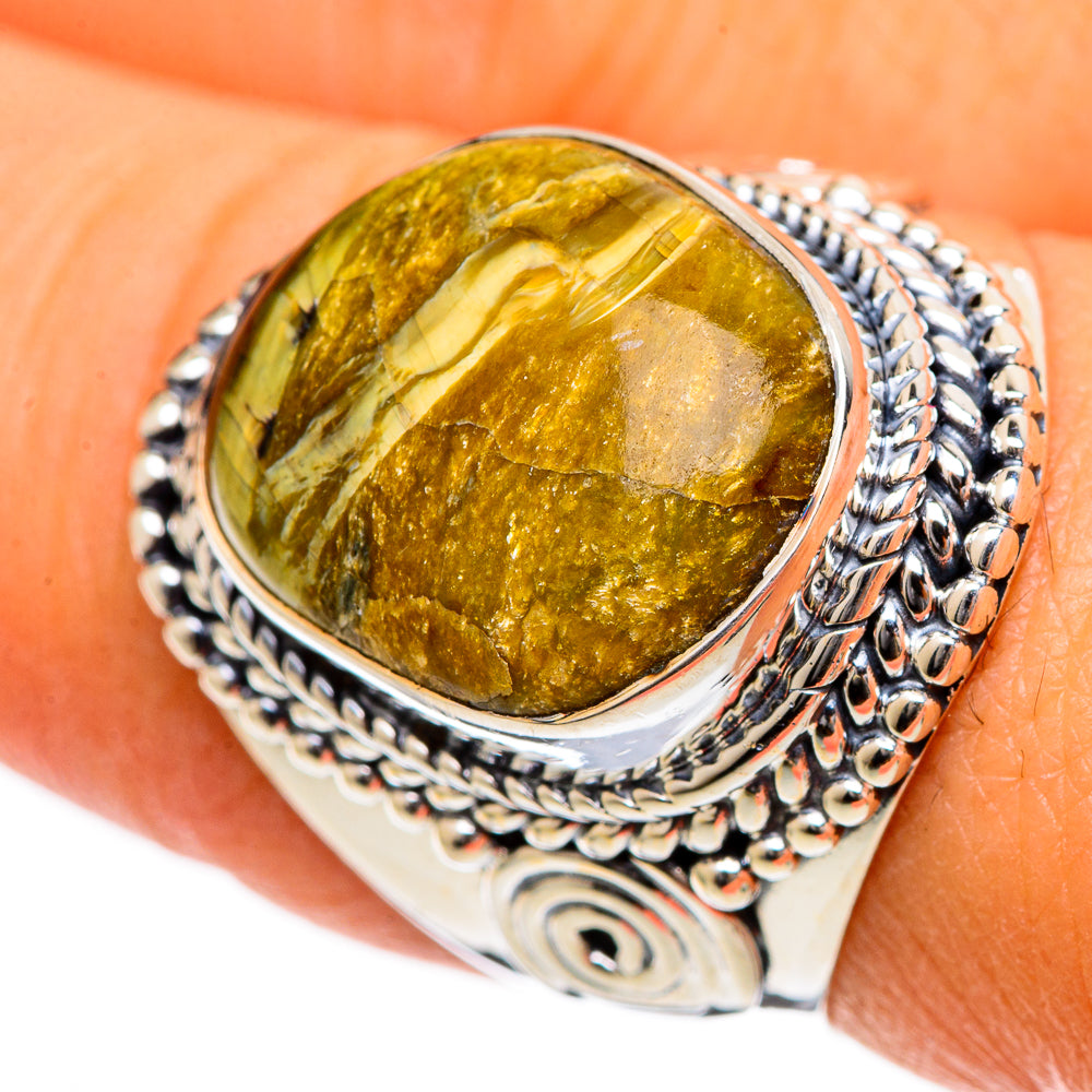 African Green Opal Rings handcrafted by Anasilvercos - RING106617