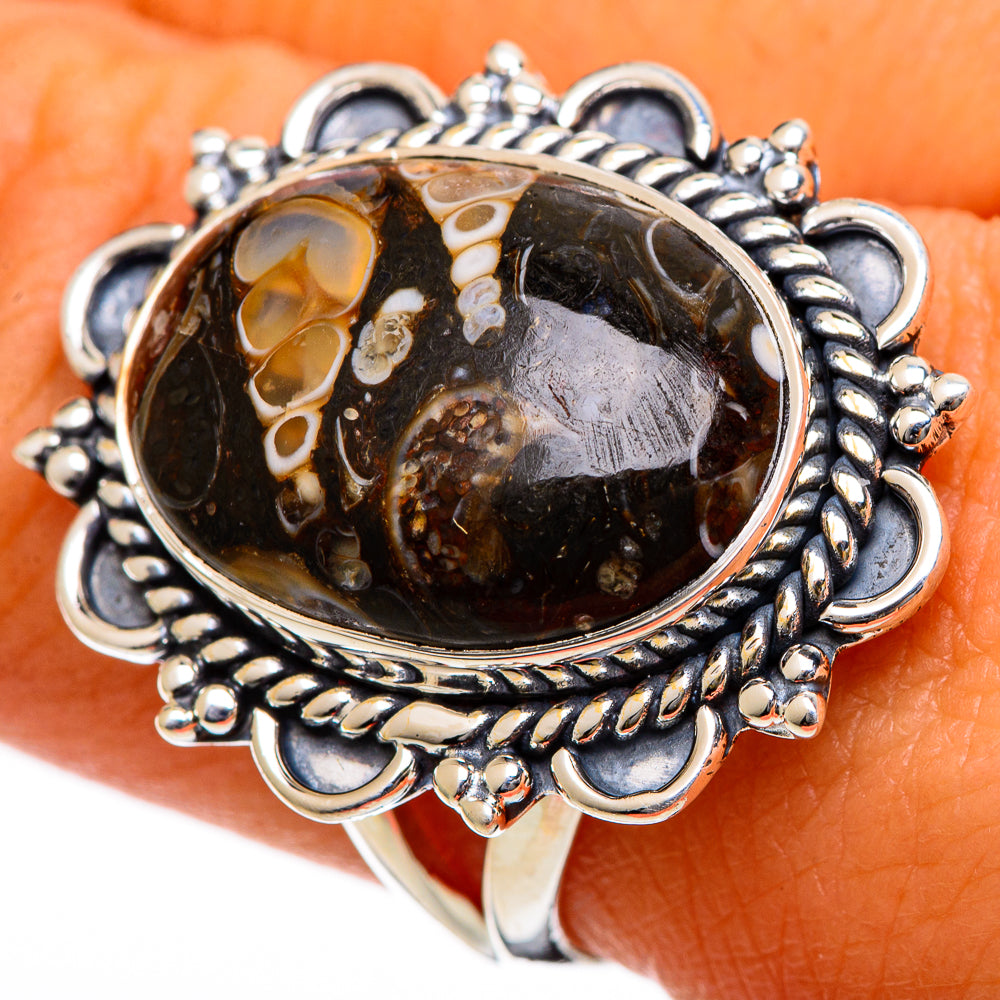 Turritella Agate Rings handcrafted by Anasilvercos - RING106654
