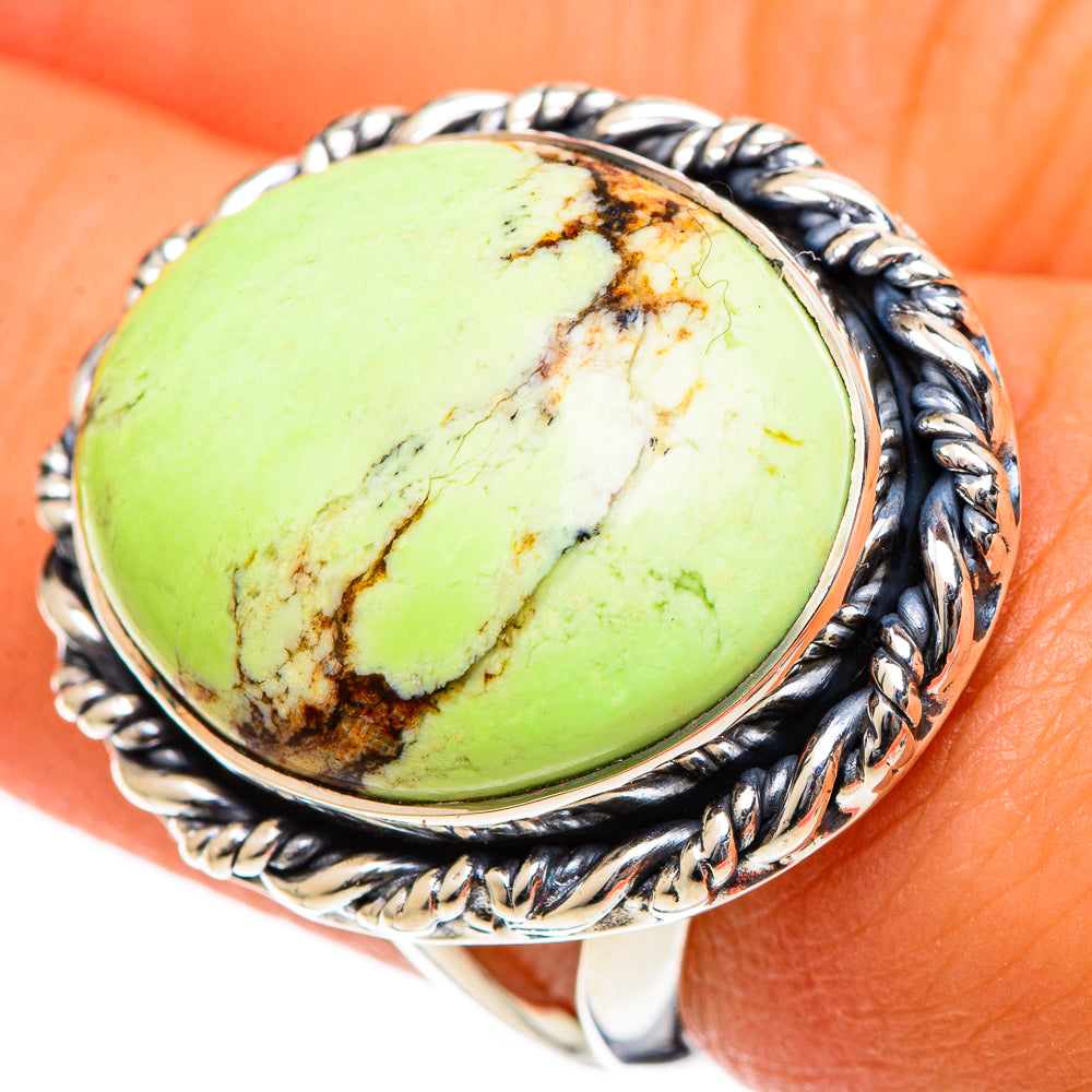 Lemon Chrysoprase Rings handcrafted by Anasilvercos - RING106678