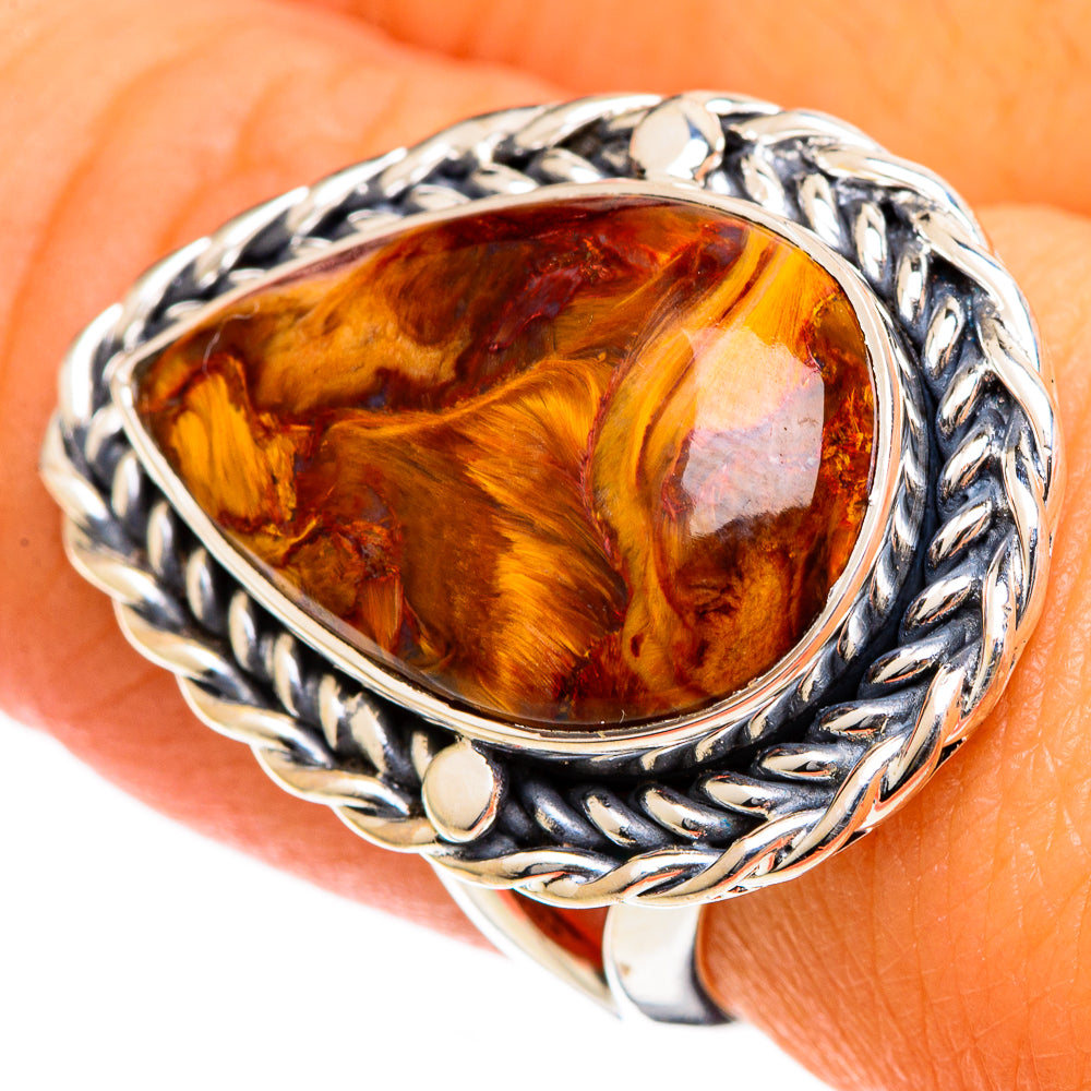 Golden Pietersite Rings handcrafted by Anasilvercos - RING106687