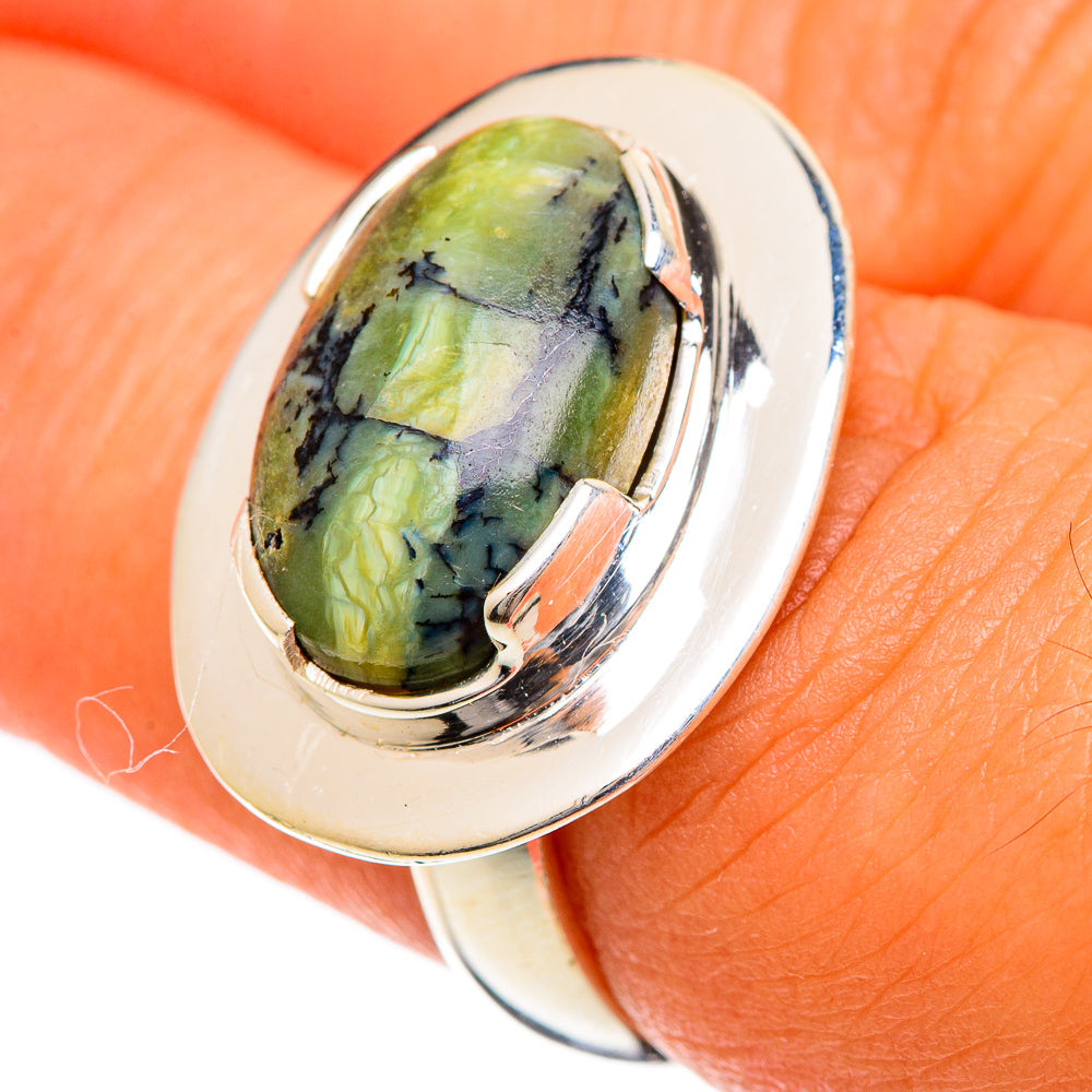 African Green Opal Rings handcrafted by Anasilvercos - RING106710