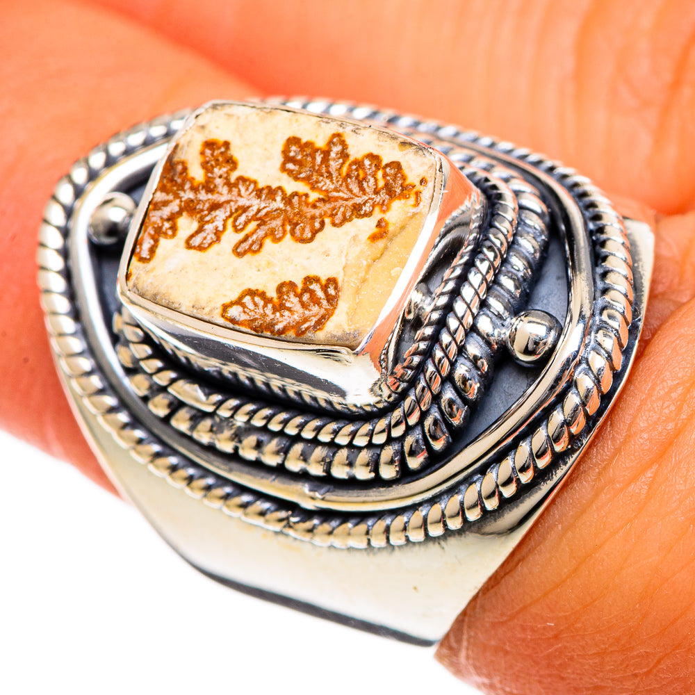 Germany Psilomelane Dendrite Rings handcrafted by Anasilvercos - RING106714