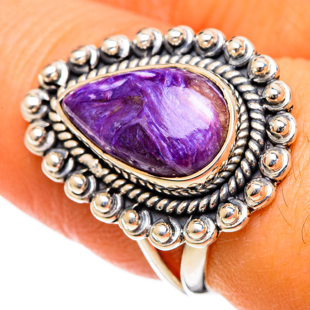 Charoite Rings handcrafted by Anasilvercos - RING106717