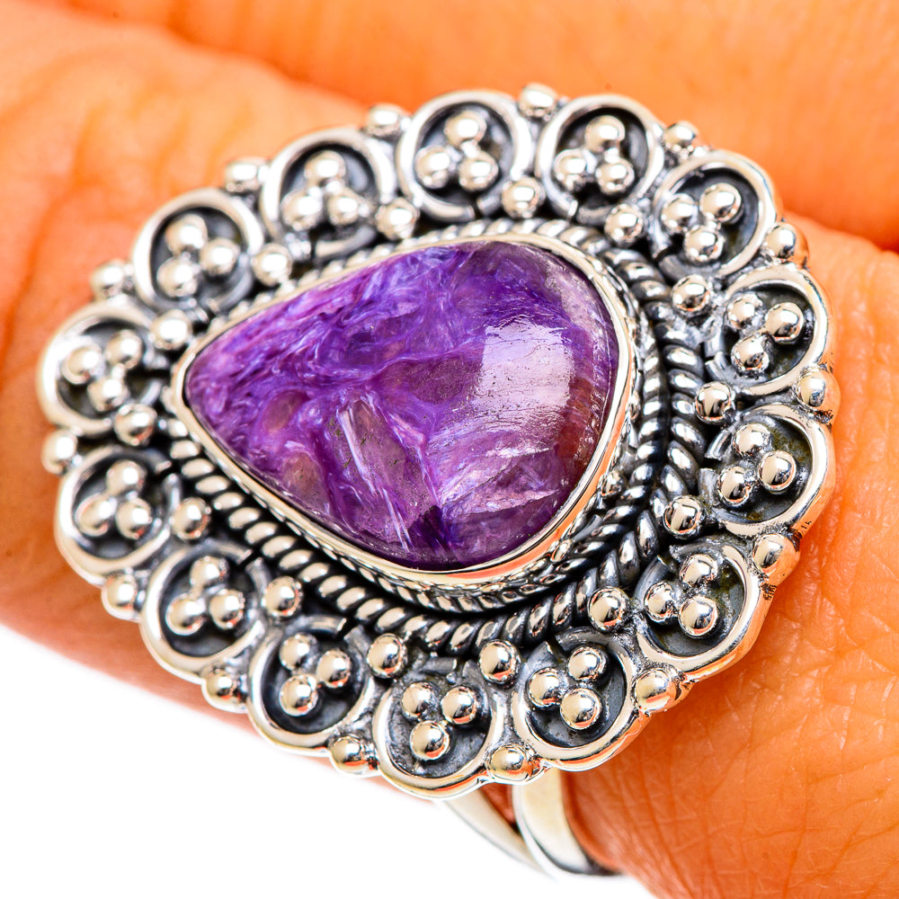Charoite Rings handcrafted by Anasilvercos - RING106719