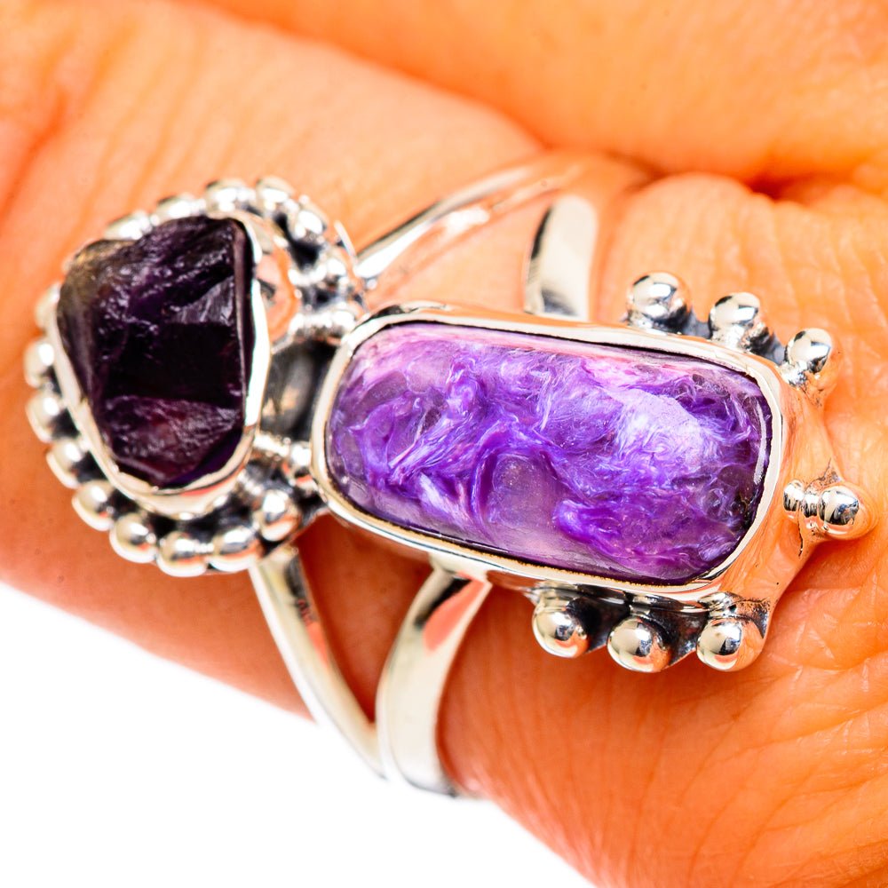 Charoite Rings handcrafted by Anasilvercos - RING106721