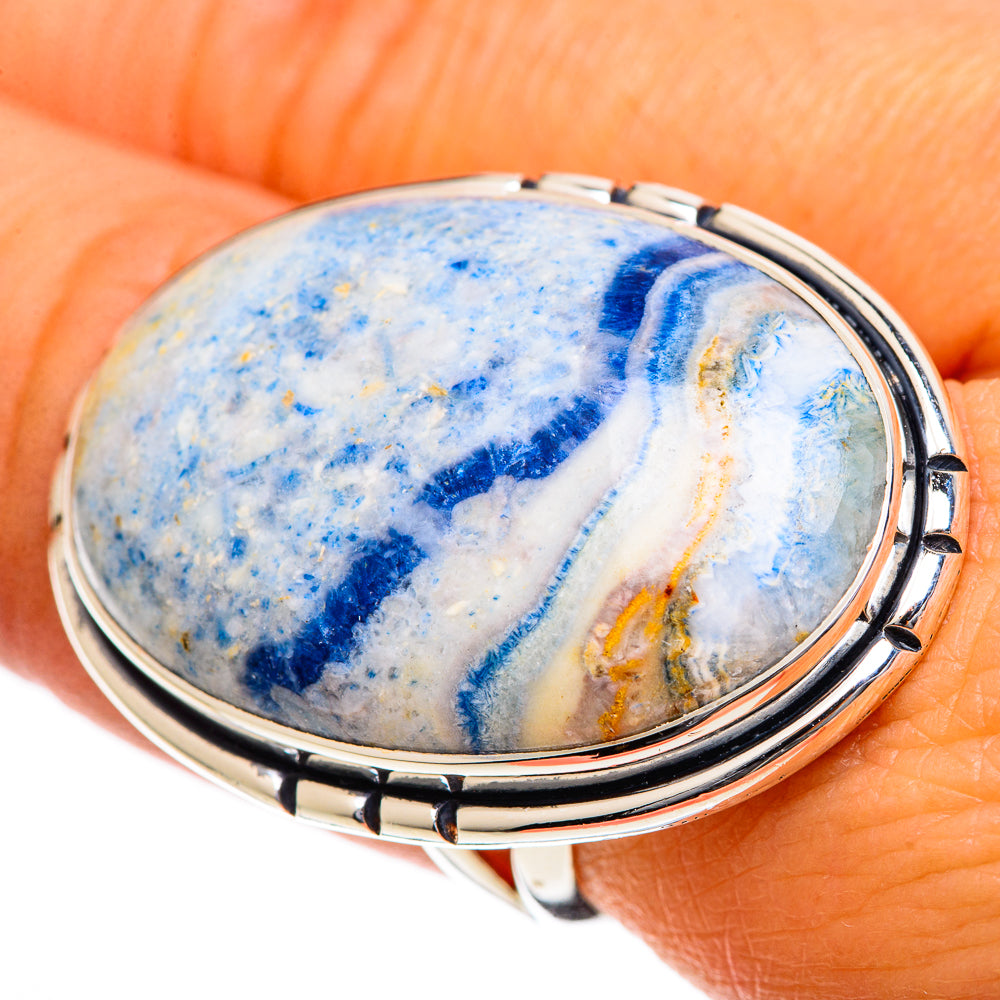 Blue Scheelite Rings handcrafted by Anasilvercos - RING106734