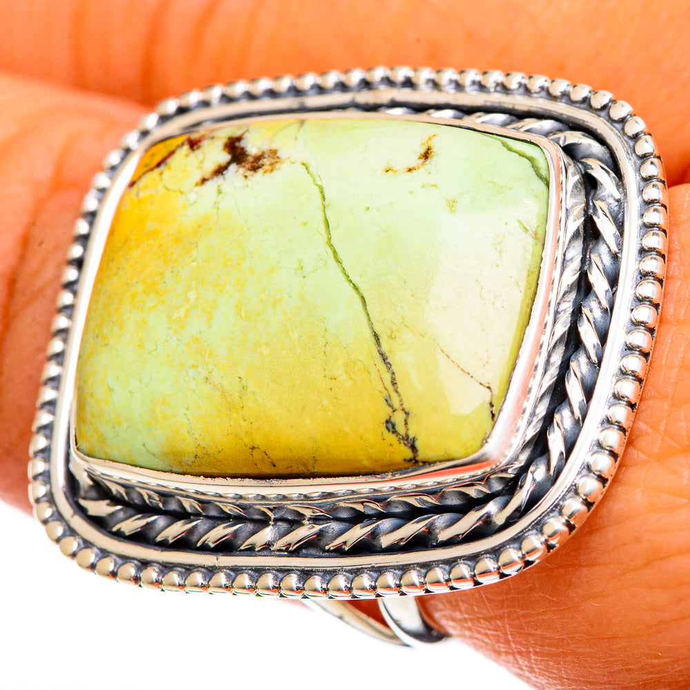 Lemon Chrysoprase Rings handcrafted by Anasilvercos - RING106742