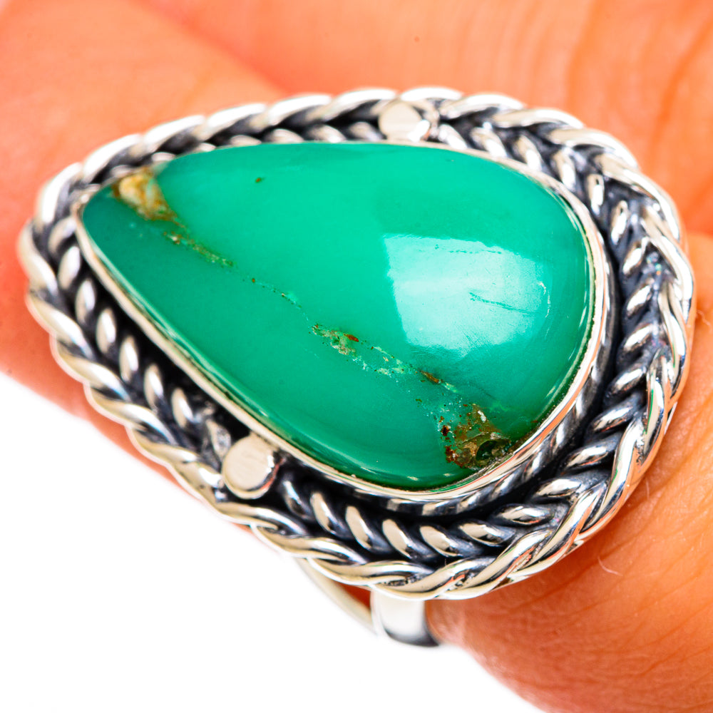 Chrysoprase Rings handcrafted by Anasilvercos - RING106750